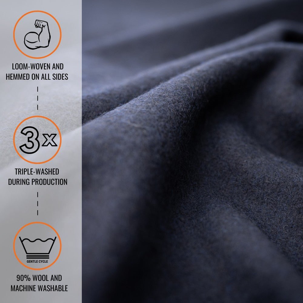 Arcturus Lake Tahoe Wool Blanket - Navy Blue