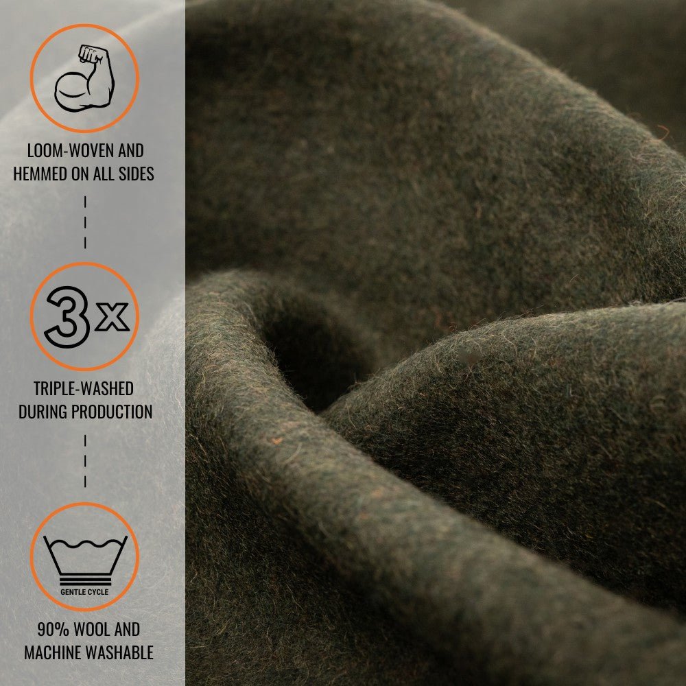 Arcturus Lake Tahoe Wool Blanket - Olive Green