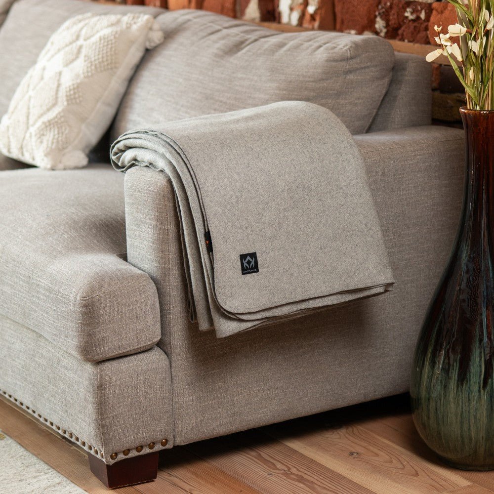 Arcturus Lake Tahoe Wool Blanket - Stone Gray