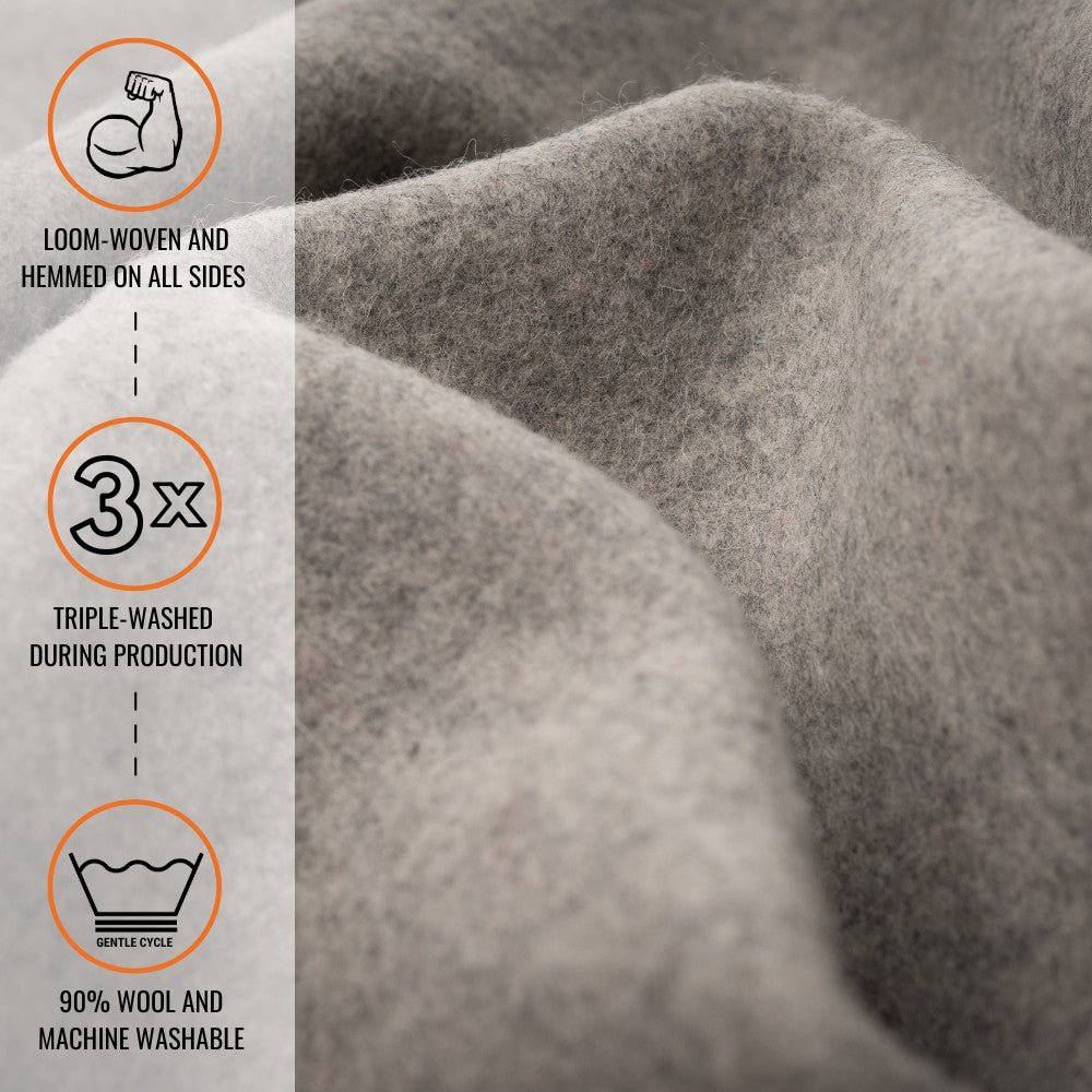 Arcturus Lake Tahoe Wool Blanket - Stone Gray