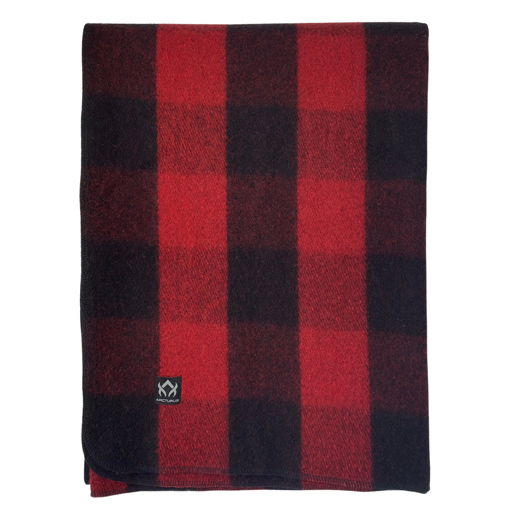 Pure Wool Tartan Small Blanket Red | WoolOvers