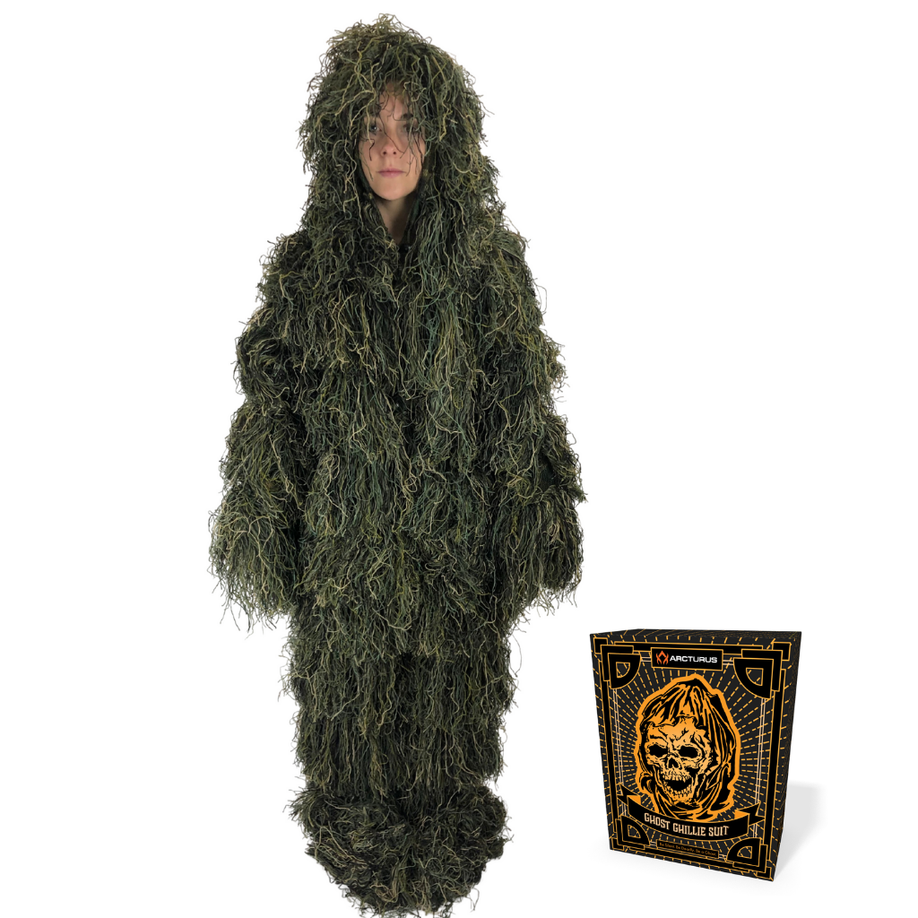 Arcturus Warrior Ghillie Suit, Woodland, 4-Piece Hunting Camo Suit