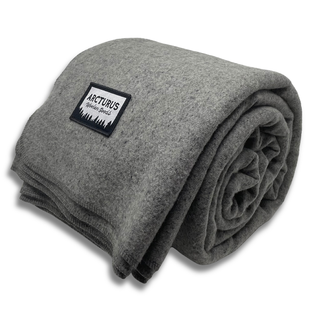 Arcturus 100% Virgin Wool Blanket - Queen Size (78 x 96) - Stone Gray