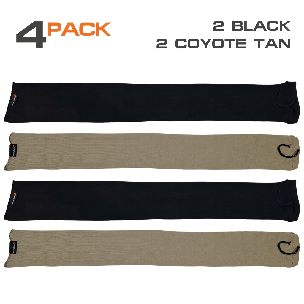 Arcturus 47" Silicone Treated Gun Socks - Black & Coyote Brown 4-Pack