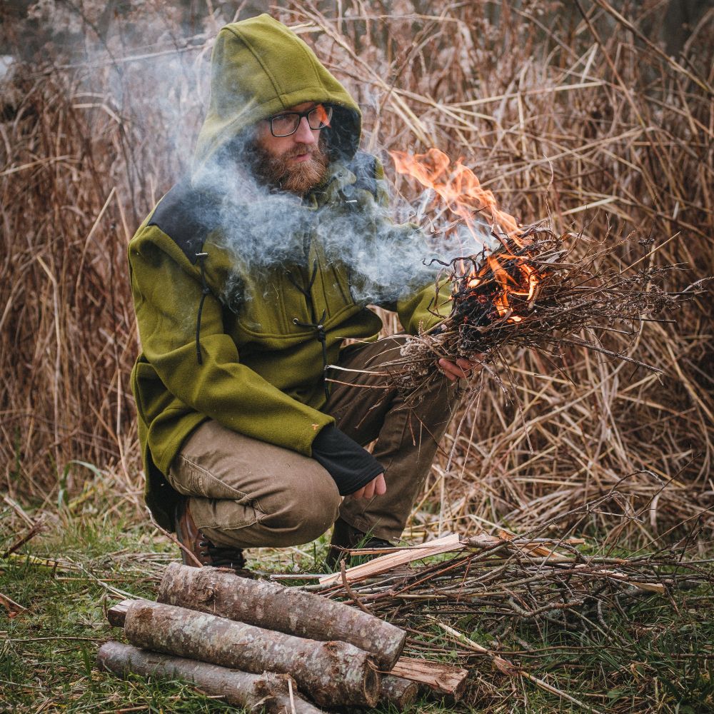 Arcturus 100% Virgin Wool Anorak - Olive