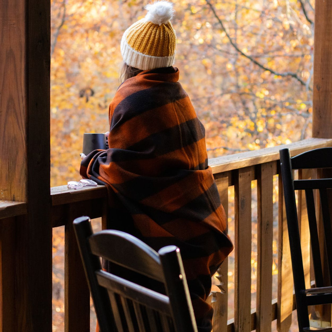 Arcturus Backwoods Wool Blanket - Orange Buffalo Plaid