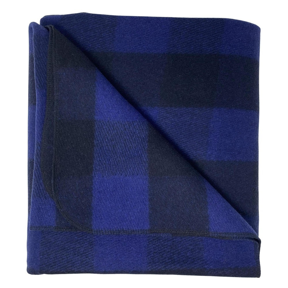 Arcturus Blue Buffalo Plaid Wool Blanket