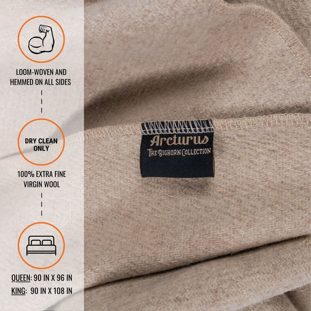 Arcturus Bighorn 100% Virgin Wool Blanket - Ivory