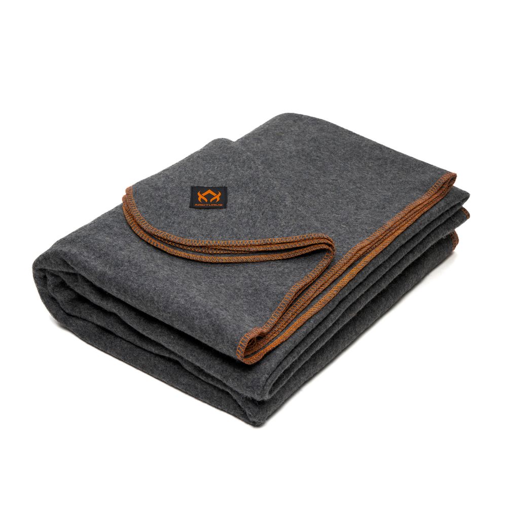 Large Gray Heavy Wool Army/Military Type Blanket