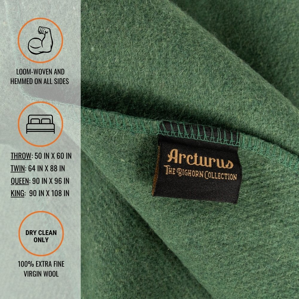 Arcturus Bighorn 100% Virgin Wool Blanket - Sage
