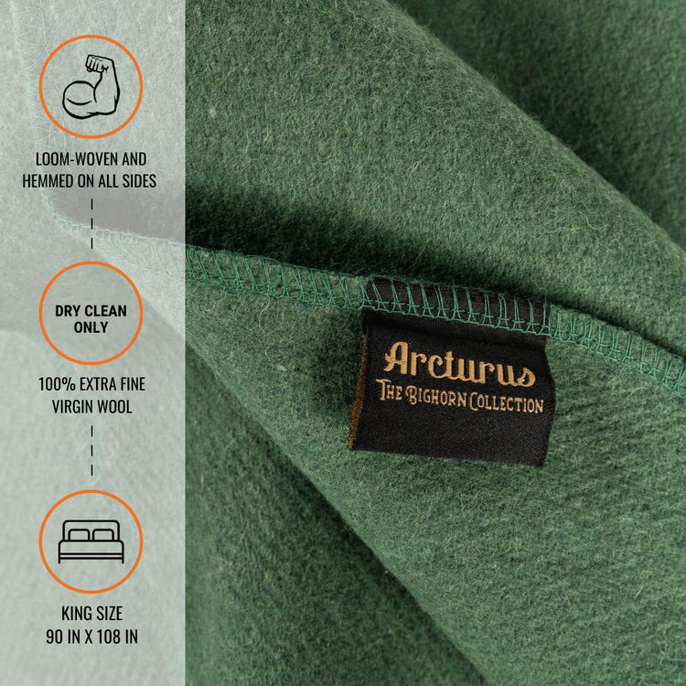 Arcturus 100% Virgin Wool Flax Blanket - Bighorn Wool Bed Blanket King and Queen Size