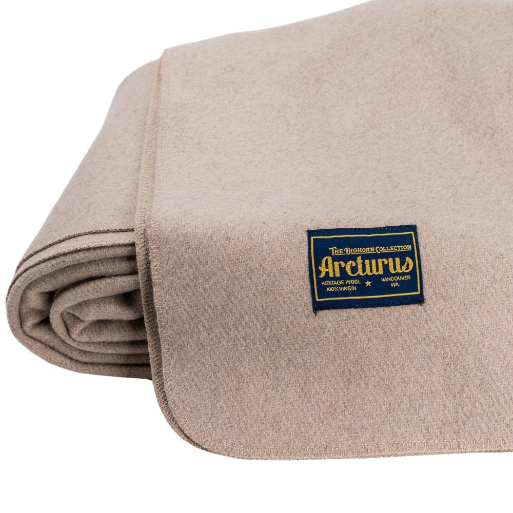 Arcturus 100% Virgin Wool Ivory Blanket - Bighorn Wool Bed Blanket King and Queen Size