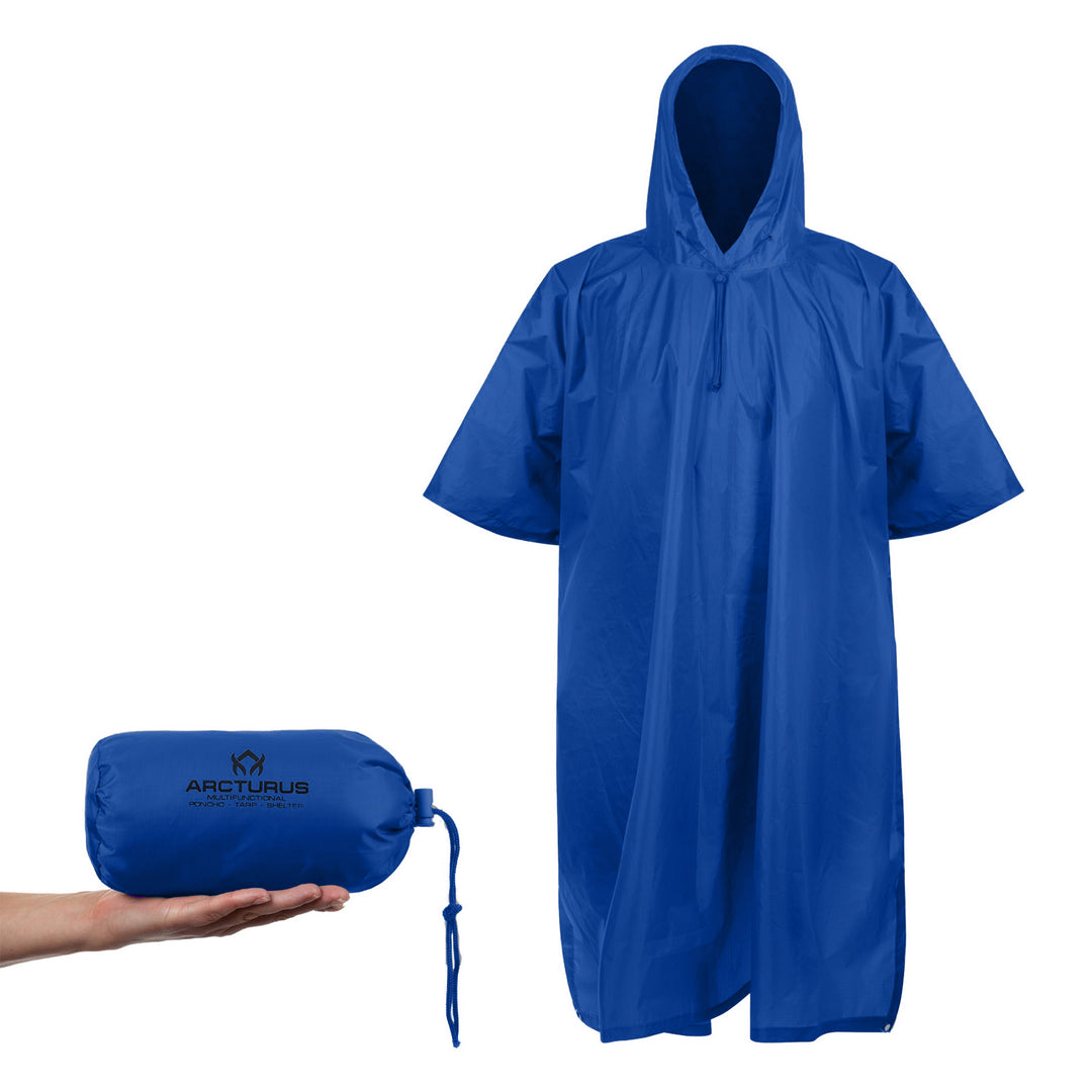 Arcturus Lightweight Waterproof Rain Poncho - Blue