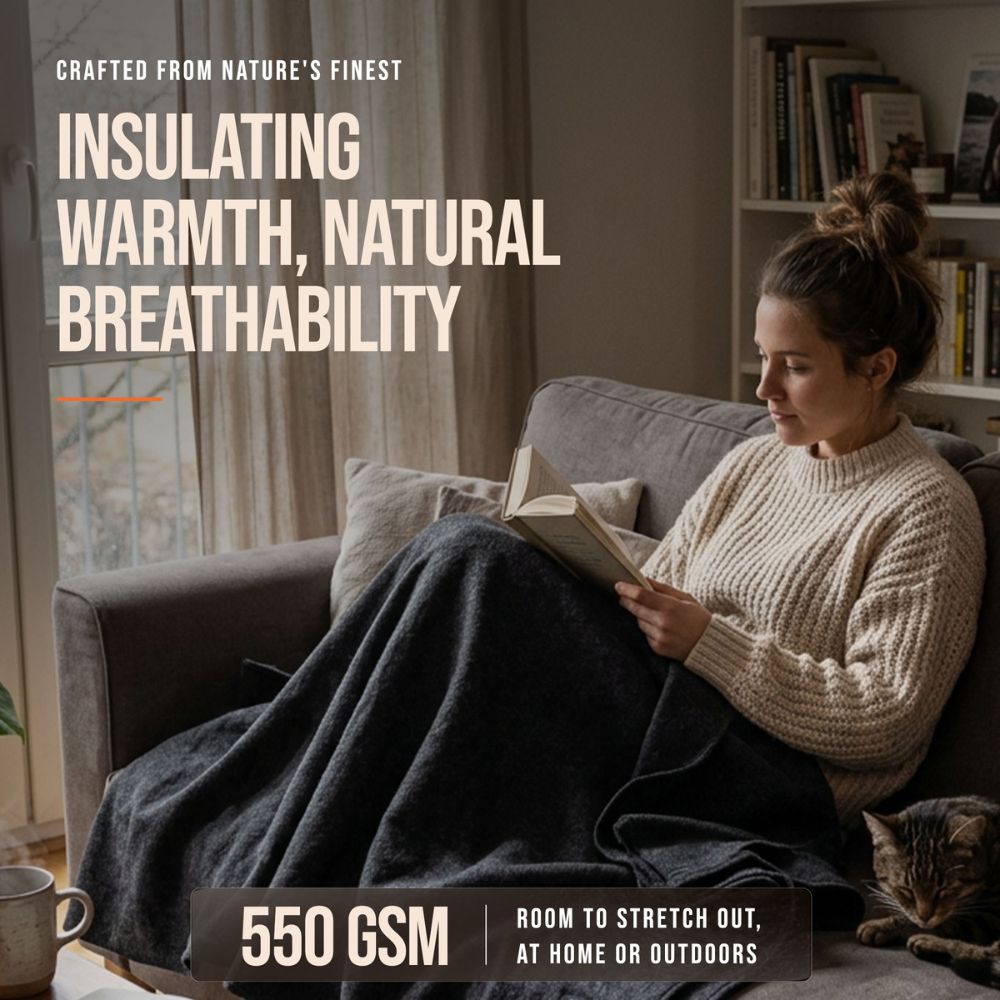 Arcturus Lake Tahoe Wool Blanket - Charcoal