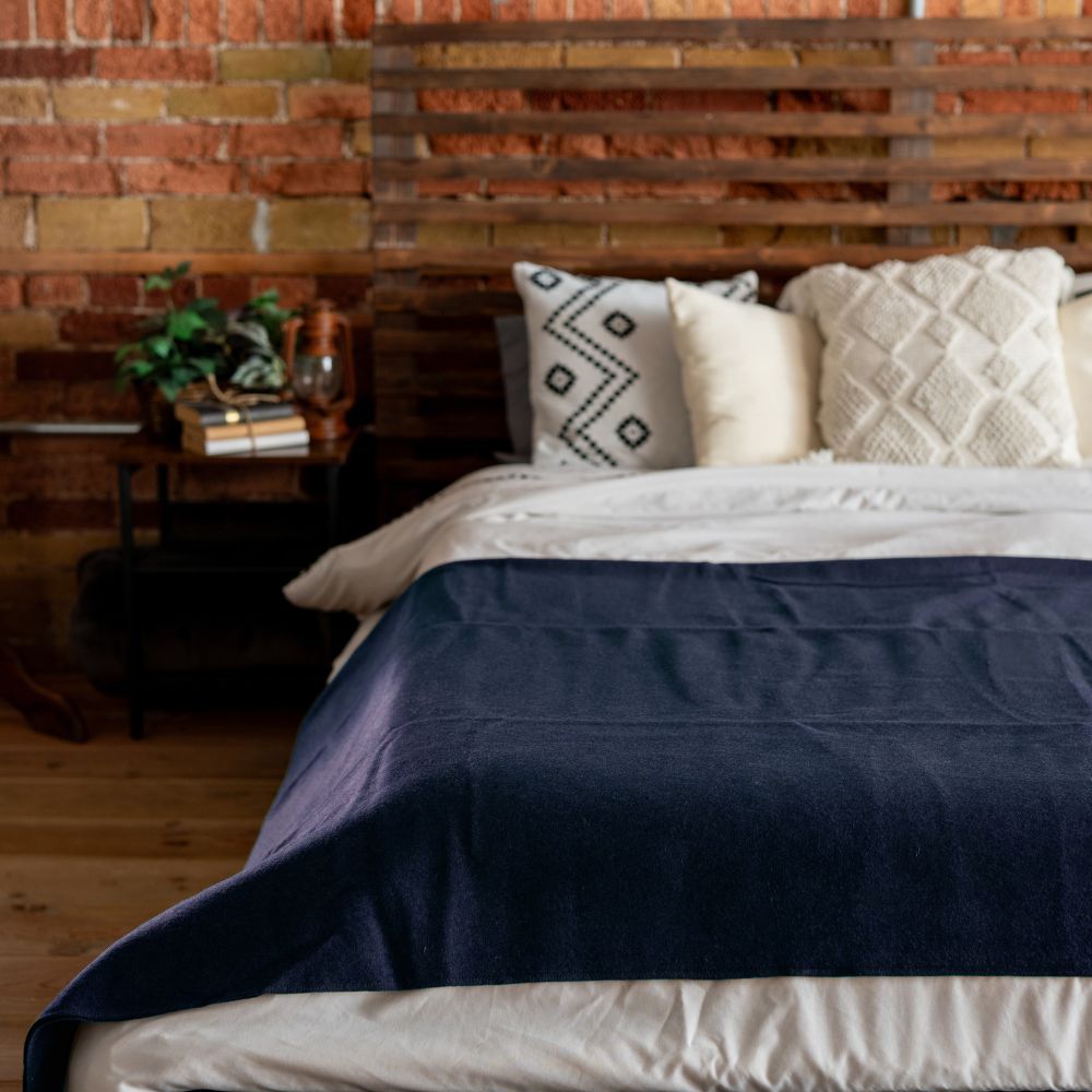Arcturus Lake Tahoe Wool Blanket - Navy Blue