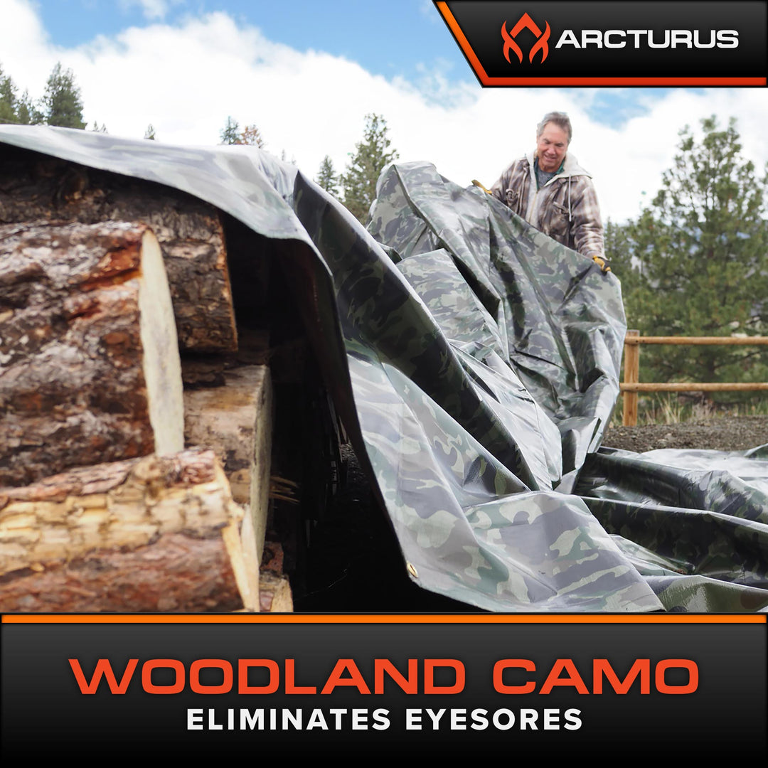 [CLEARANCE] Arcturus Terrastealth™ Large Woodland Heavy Duty Camouflage Tarp: 20' X 30'