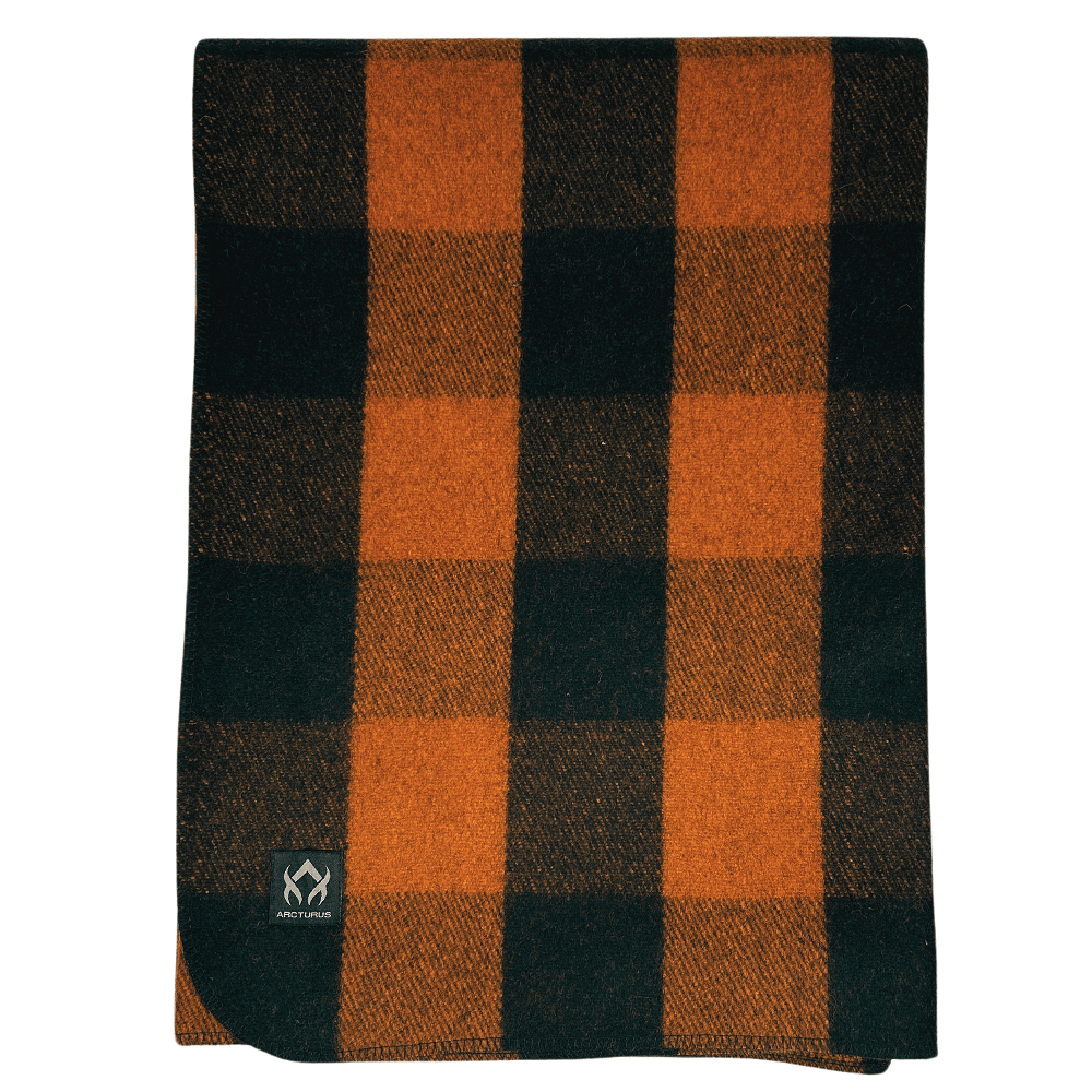[CLEARANCE] Arcturus Backwoods Wool Blanket - Orange Buffalo Plaid