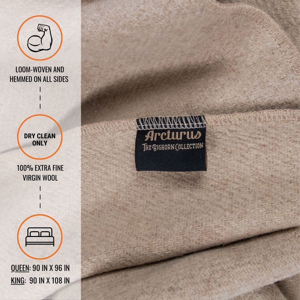 [CLEARANCE] Arcturus Bighorn 100% Virgin Wool Blanket - Ivory