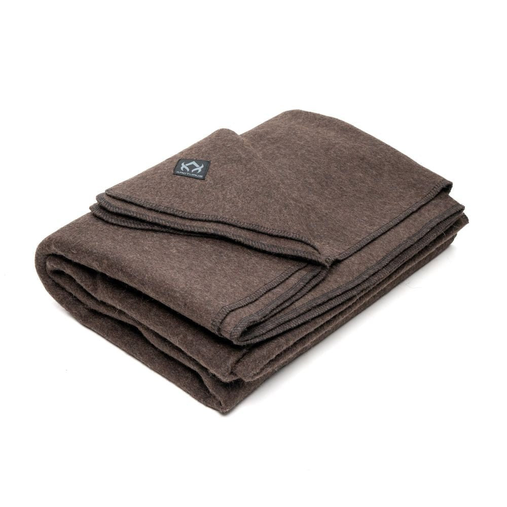 [CLEARANCE] Arcturus Military Wool Blanket - Chocolate | 4.5 lbs (64" x 88")