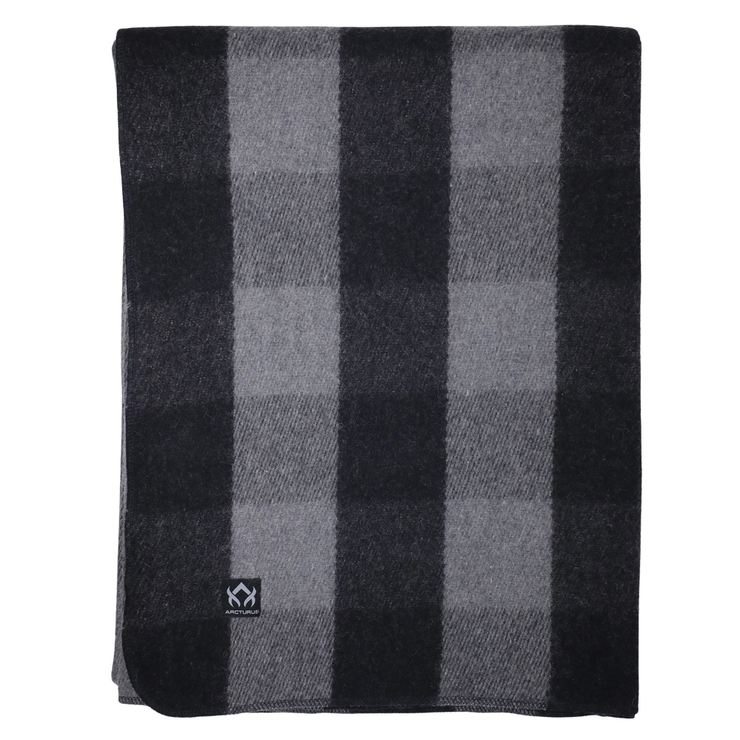 Arcturus Backwoods Wool Blanket Gray Buffalo Plaid Arcturus Gear