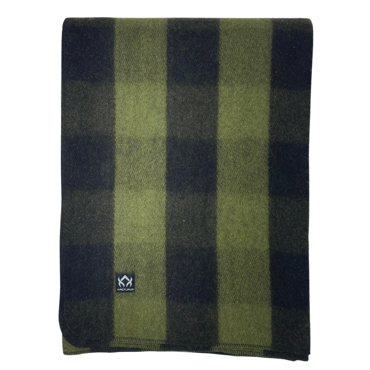 [CLEARANCE] Arcturus Backwoods Wool Blanket - Green Buffalo Plaid