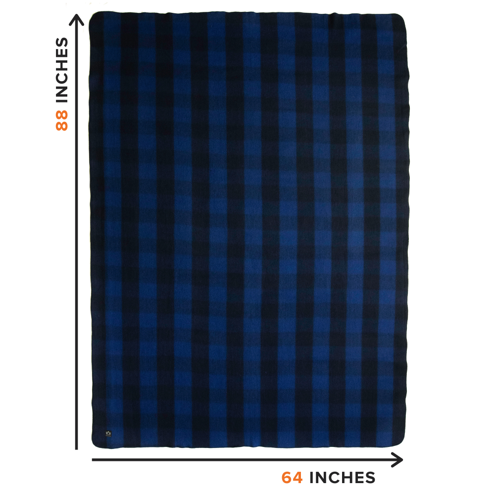 Arcturus Backwoods Wool Blanket - Blue Buffalo Plaid