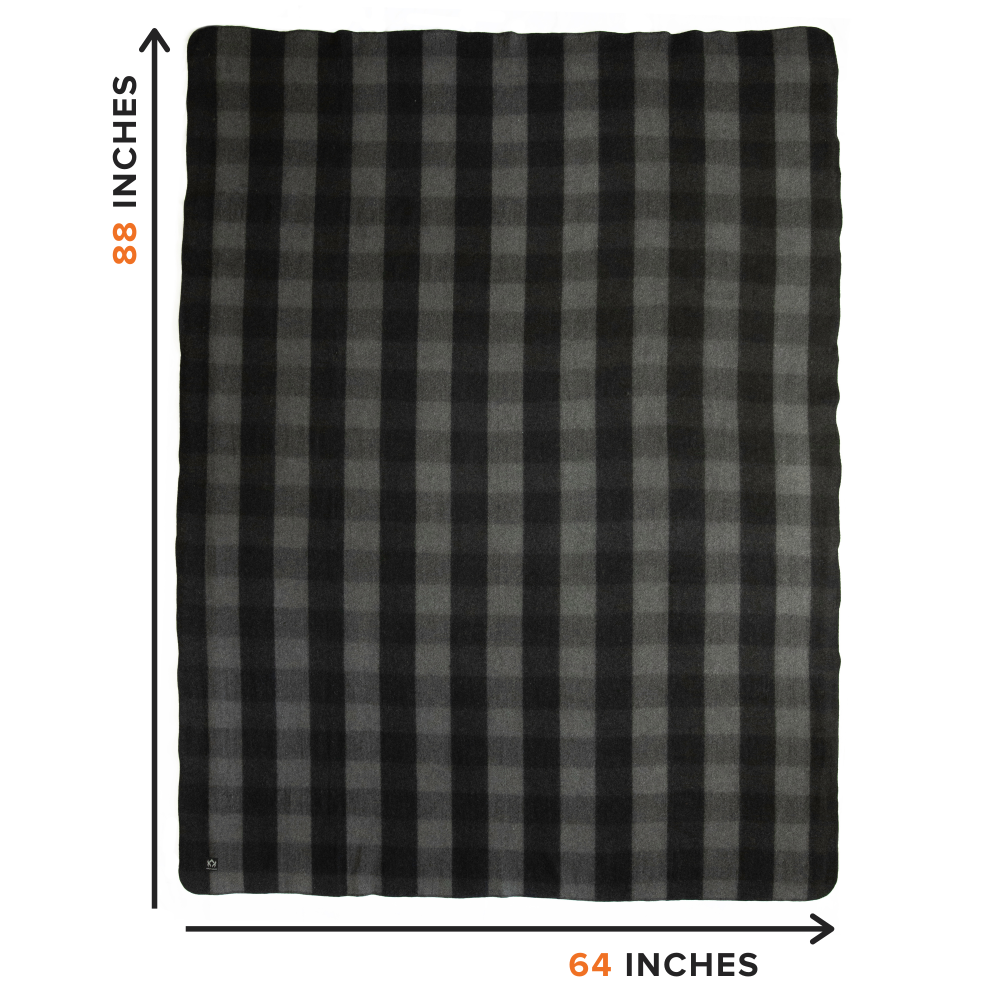 Arcturus Backwoods Wool Blanket - Gray Buffalo Plaid