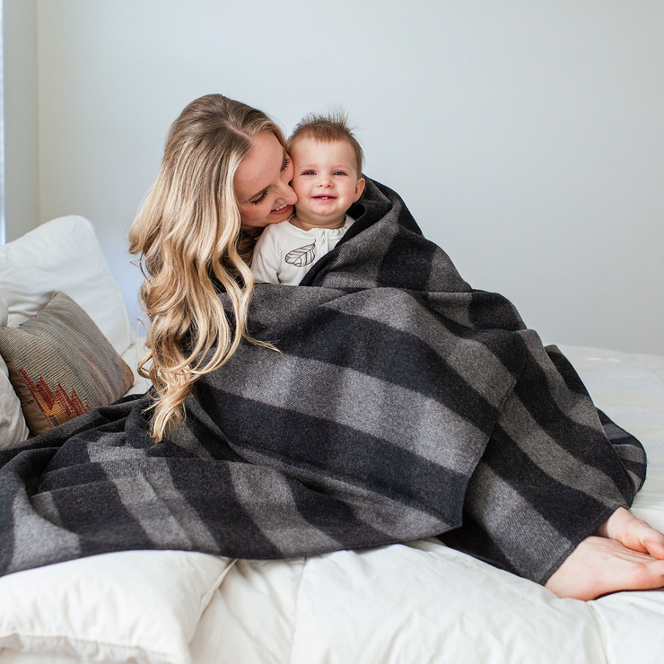 Arcturus Backwoods Wool Blanket Gray Buffalo Plaid Arcturus Gear