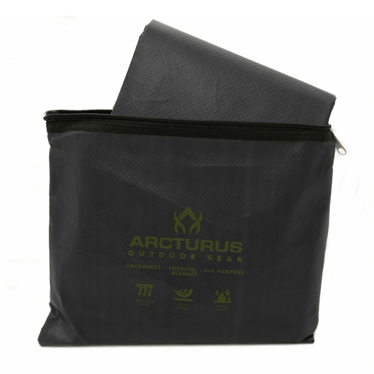 Arcturus Outdoor Survival Blanket 60" x 82" - Black