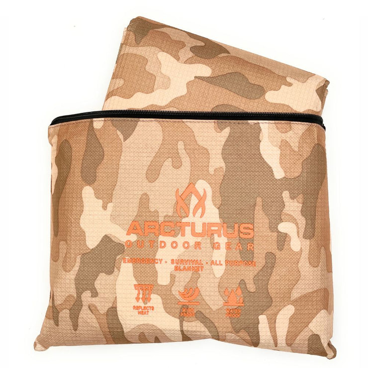Arcturus Outdoor Survival Blanket 60" x 82" - Desert Camo