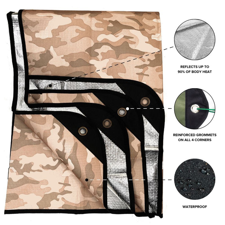 Arcturus Outdoor Survival Blanket 60" x 82" - Desert Camo