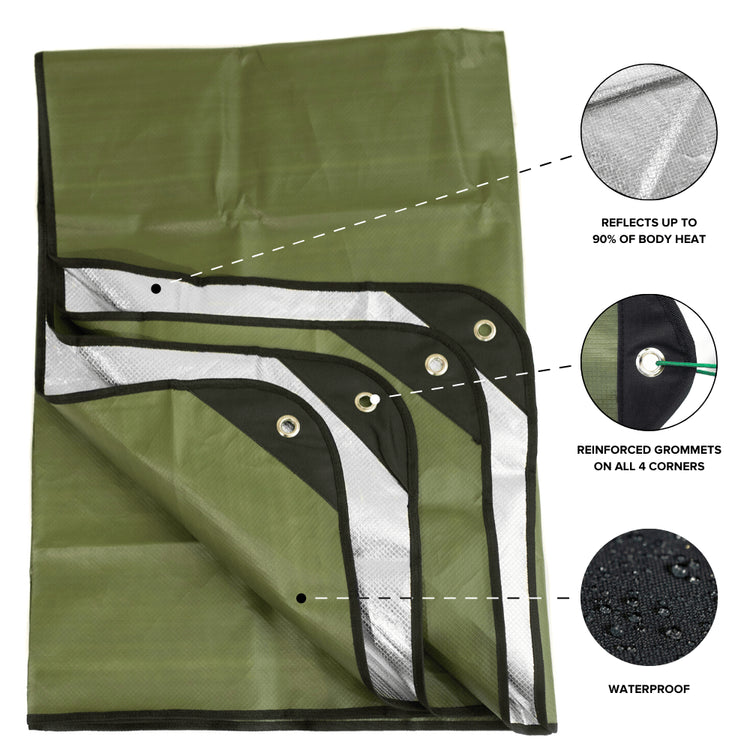 Arcturus Outdoor Survival Blanket 60 x 82 Olive Green Arcturus Gear