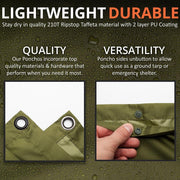 Arcturus Lightweight Waterproof Rain Poncho - Olive Green – Arcturus Gear