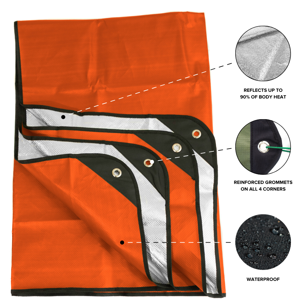 Arcturus Outdoor Survival Blanket 60" x 82" - Orange