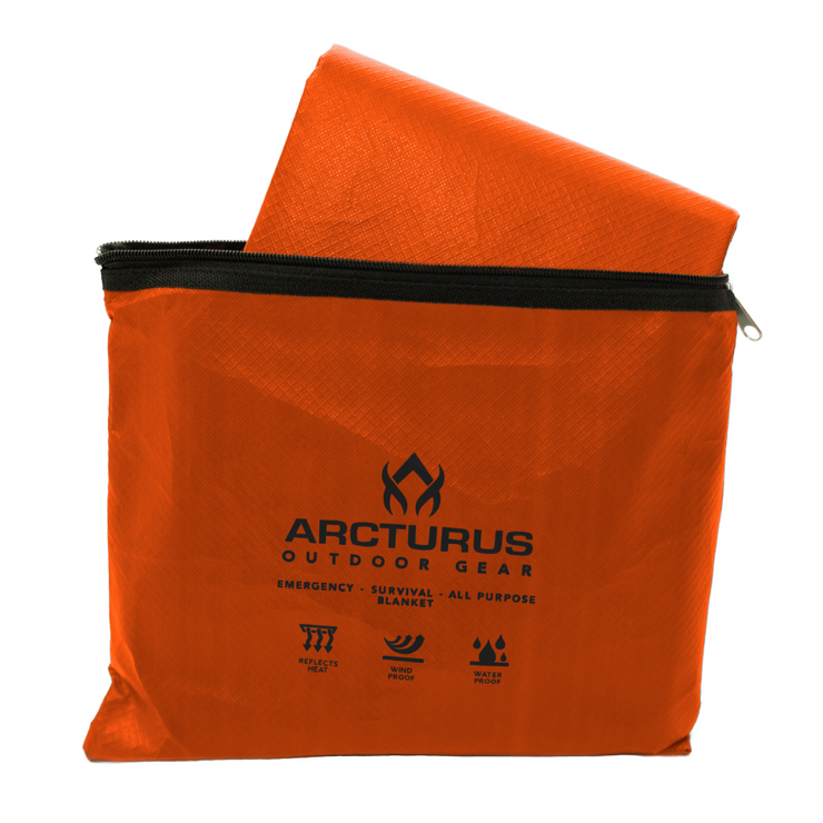 Arcturus All Weather Outdoor Survival Blanket 60 x 82 Orange