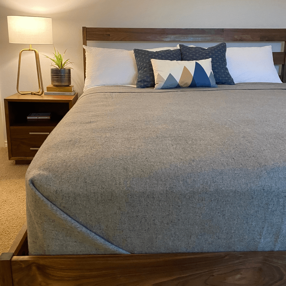 Arcturus 100% Virgin Wool Blanket - (78" x 96") - Stone Gray