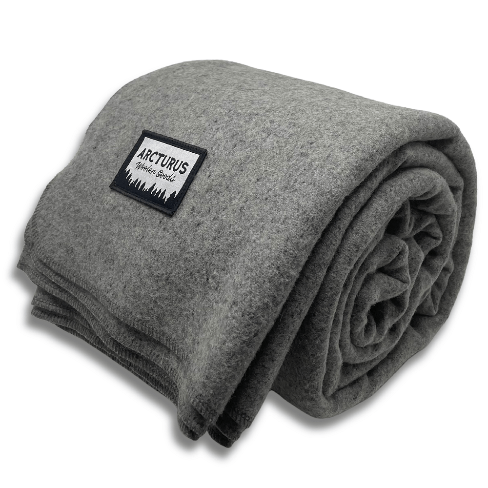 Arcturus 100% Virgin Wool Blanket - (78" x 96") - Stone Gray