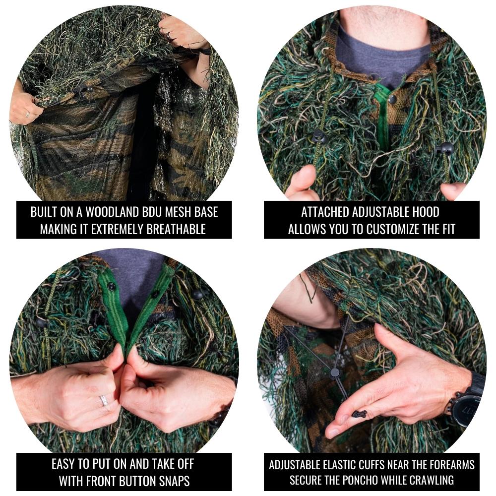 [CLEARANCE] Arcturus Ghost Ghillie Poncho - Woodland