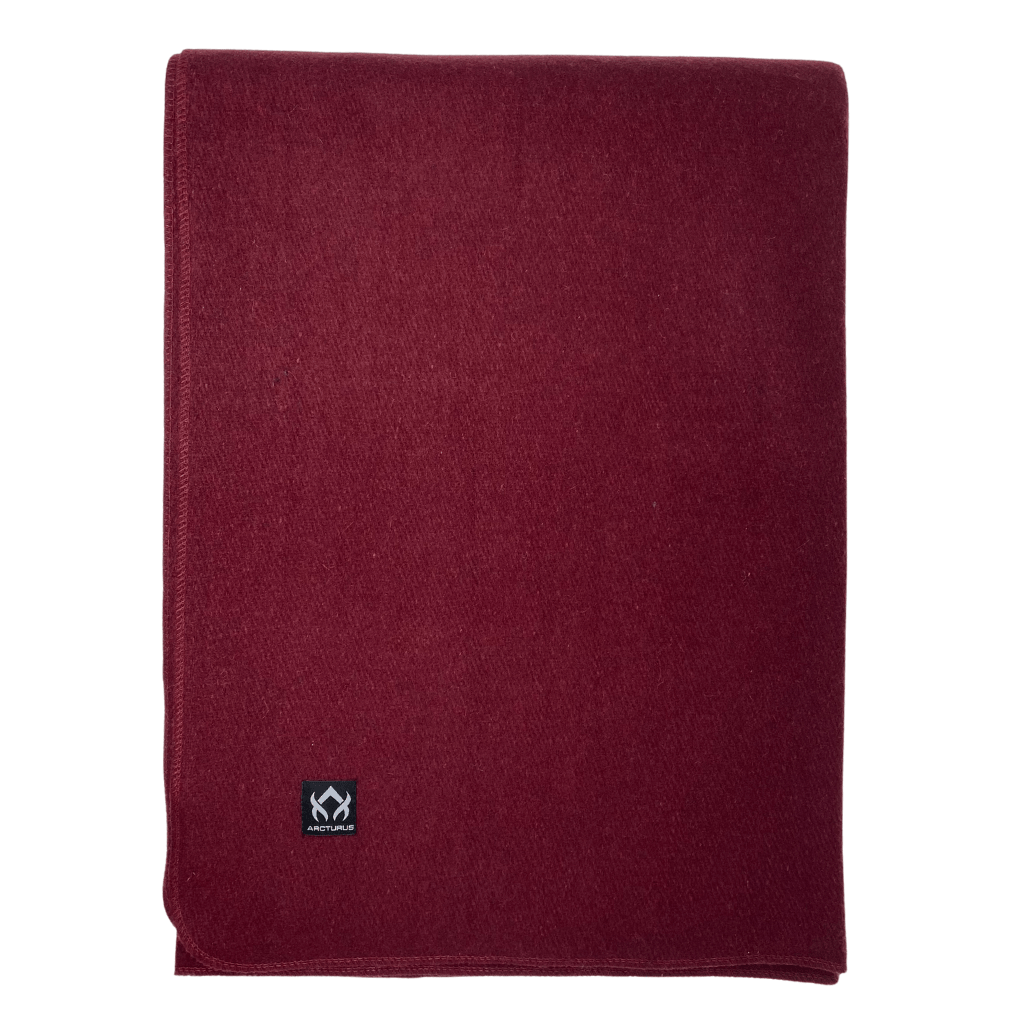[CLEARANCE] Arcturus Military Wool Blanket - Wine | 4.5 lbs (64" x 88")