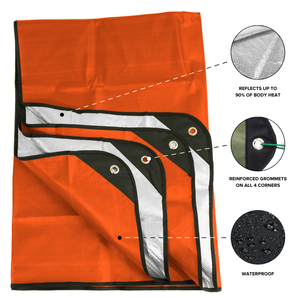 [CLEARANCE] Arcturus Outdoor Survival Blanket 60" x 82" - Orange
